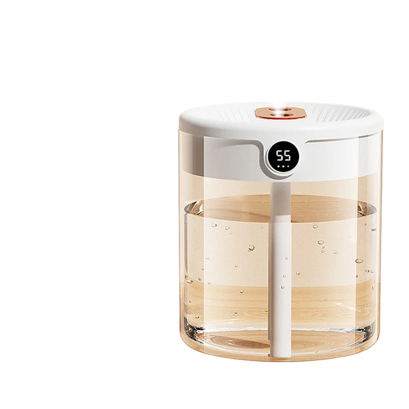 2L Air Humidifier Large Capacity With LCD Humidity Display Night Light Double Nozzle Aroma Essential Oil Diffuser For Home Office