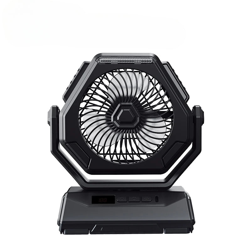 6000mAh Camping Fan Rechargeable Outdoor Fan Ceiling Oscillating Fan Portable Air Conditioner Air Cooler with Lighting
