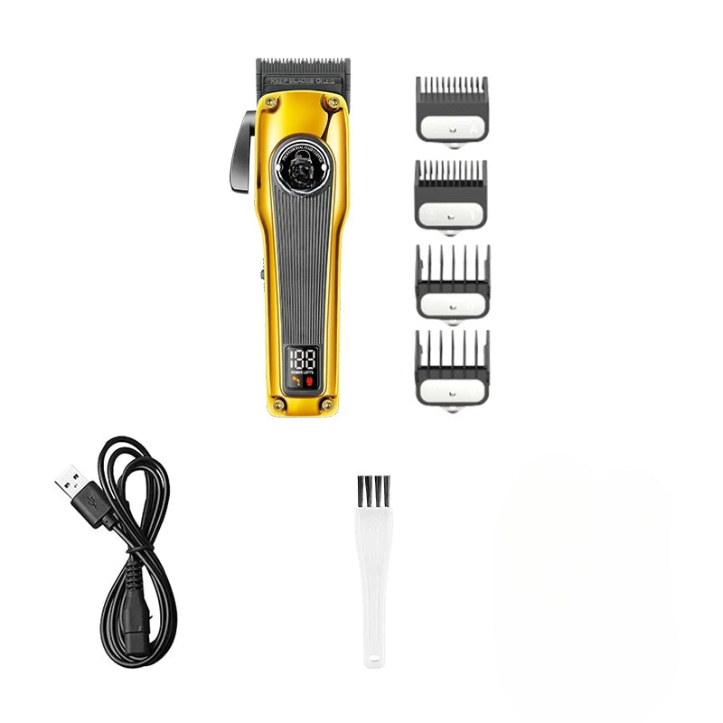Professional Barber Hair Clipper Brushless Motor DLC Fade Blade Hair Trimmer Cordless Electric Taper Hair Cutting Machine