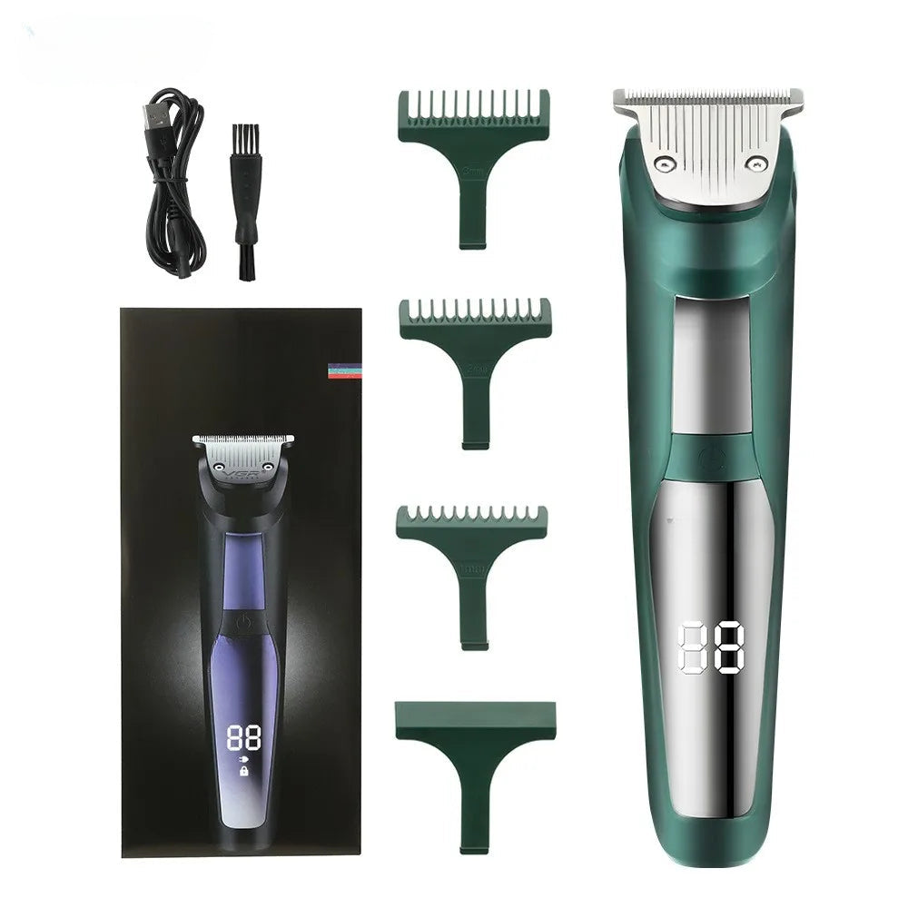 Waterproof barber The electric LED displays the hairdressing tool USB clipper shaved hair carved oil head push shear