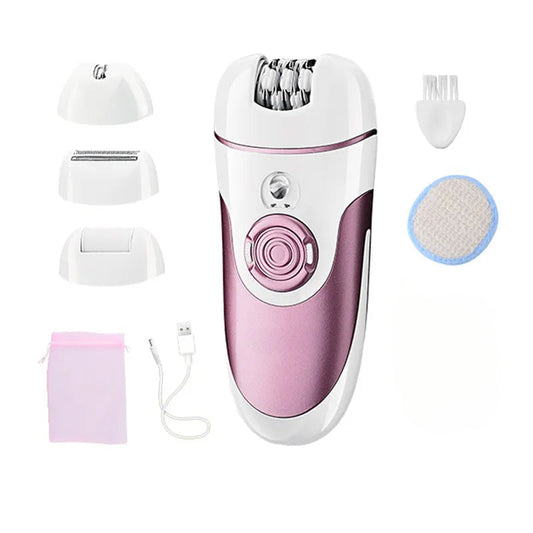 4 in 1 Hair Epilator Electric Hair Remover Device Lady Depilador Rechargeable Hair Shaver Removal For Women Foot Care Tool
