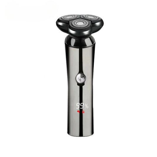 3 Blades Electric Shaver Men Rechargeable Rotary Floating Razor Beard Hair Trimmer LCD Display Shaving Machine Wet and Dry