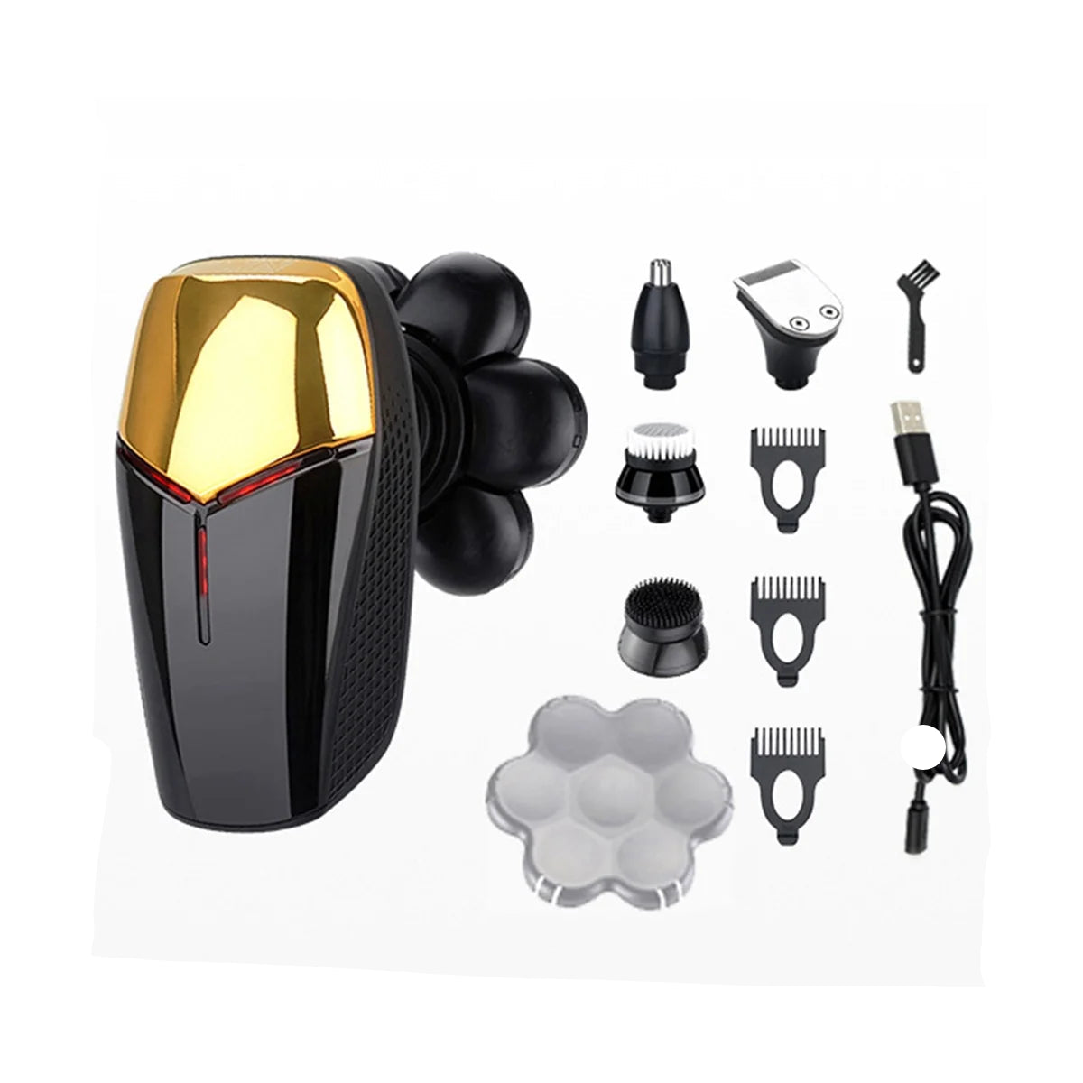 Men's Shave Standalone 7 Blades Floating Head Waterproof Electric Shaver Men's Multifunctional USB Rechargeable Trimmer