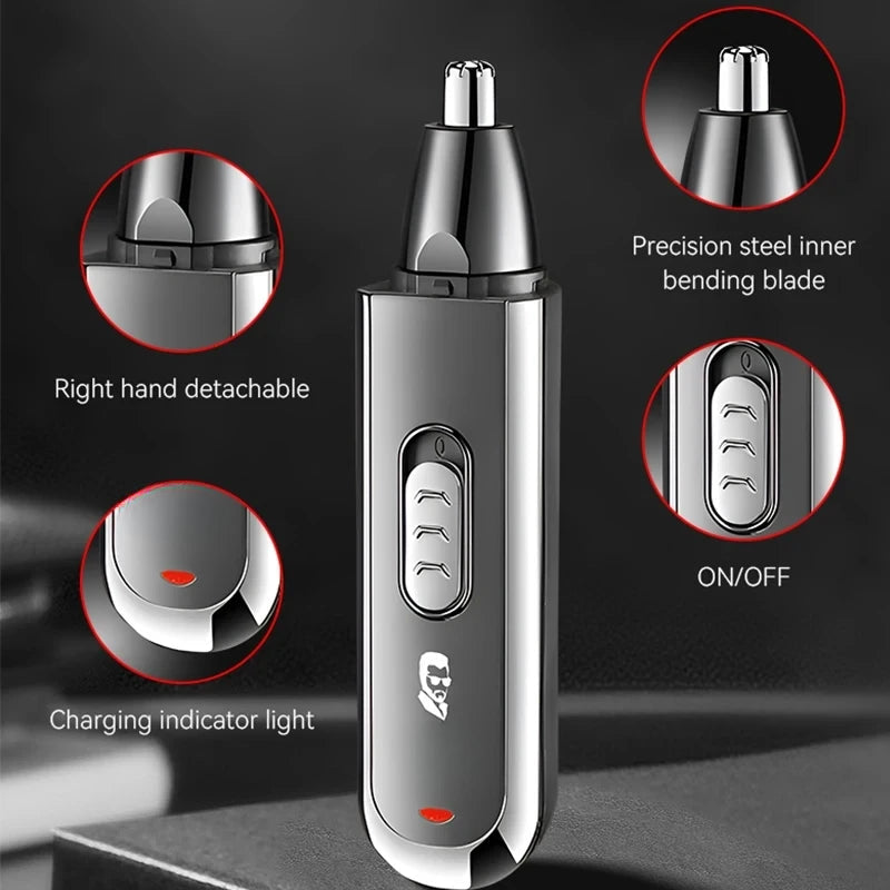 Professional Electric Nose Hair Trimmer 3 In 1 Sideburns Knife Head Eyebrow Trimming Nose Hair Shaver Nose Hair Trimmer