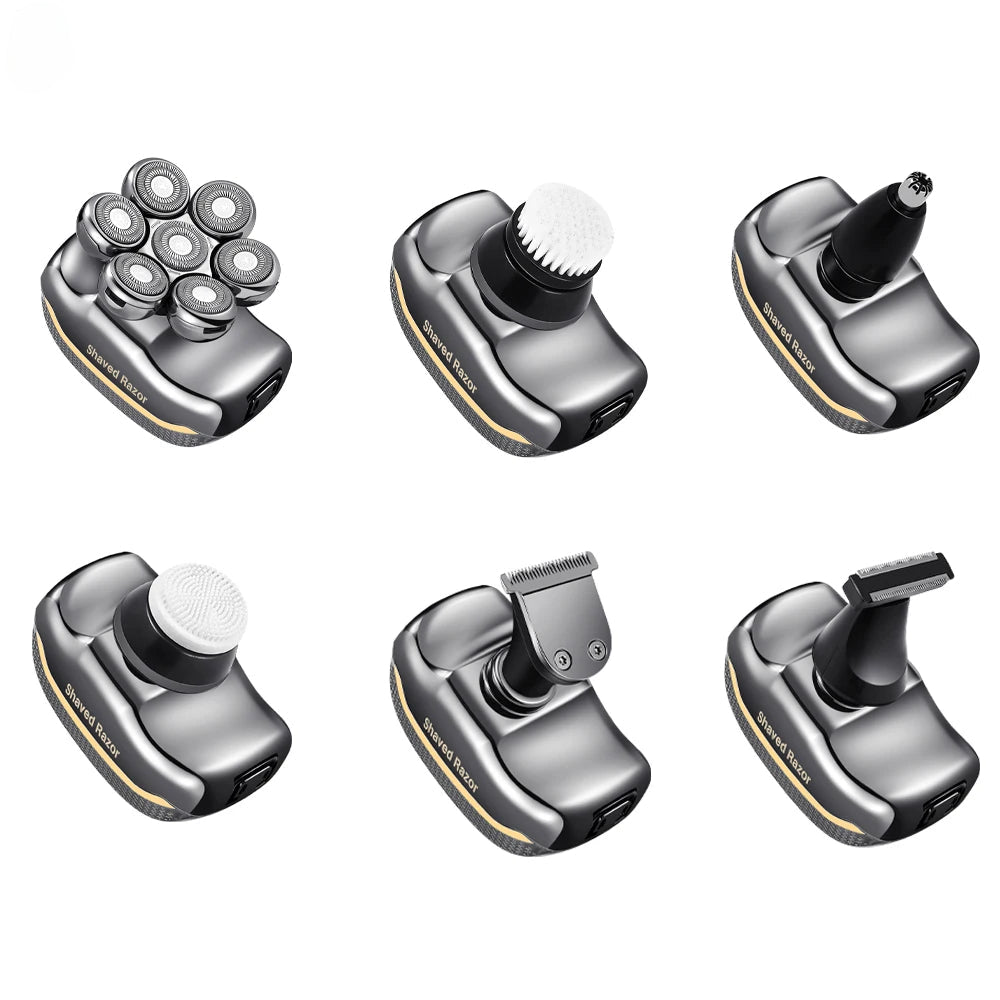 7-Blade Electric Shaver For Men Hair Trimmer Beard Razor Rechargeable Body Bald Shaving Machine