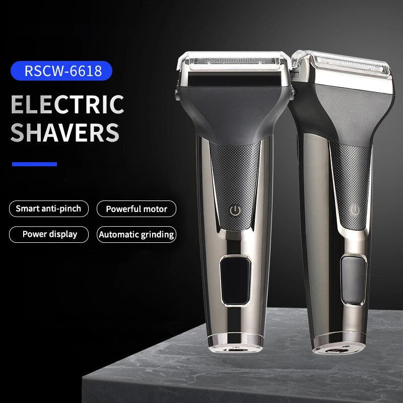 Electric Shaver Men's Smart Digital Display USB Reciprocating Double-blade Electric Shaver Electric Razor Set Led Display