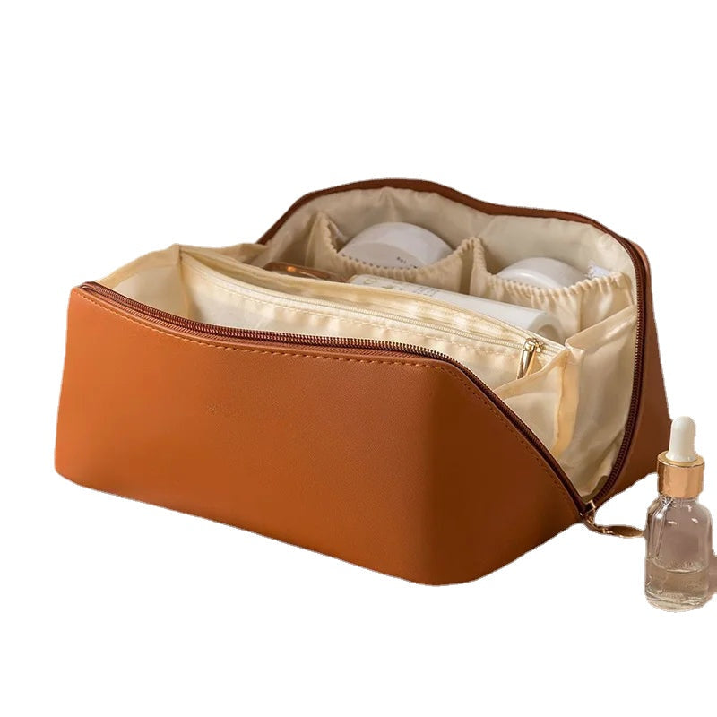 Large Capacity PU Pillow Tote Makeup Bag For Woman Travel Cosmetics Toilet Storage Organizer Pouch Portable Women's Cosmetic Bag