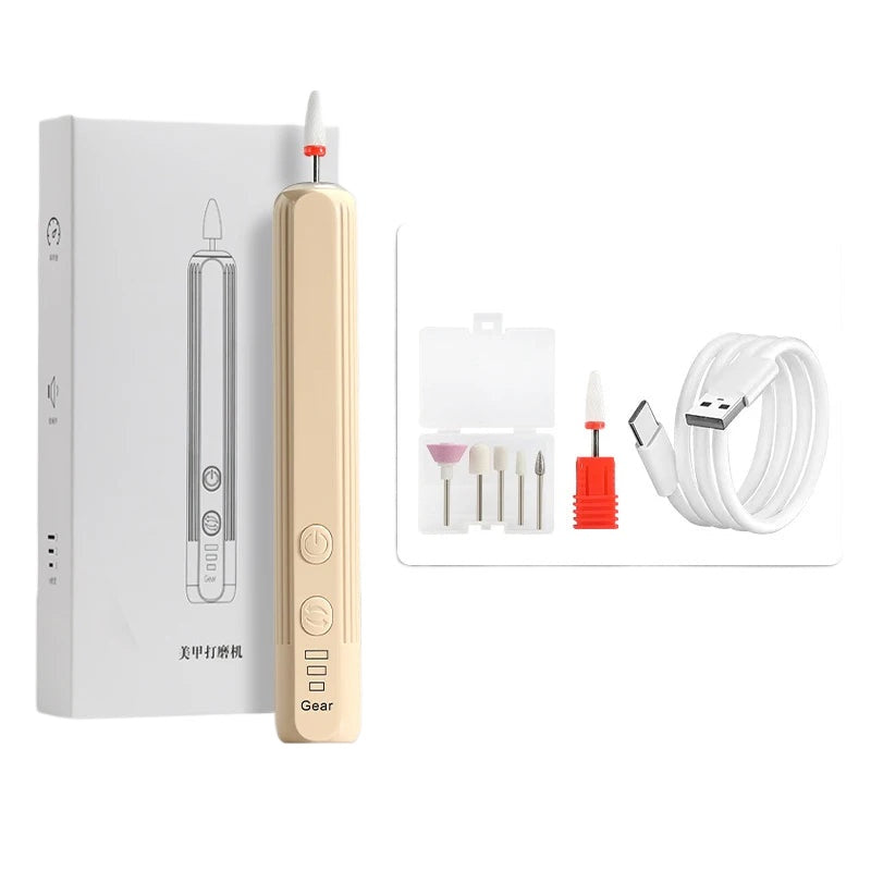 Professional 18000RPM Electric Portable Nail Drill Machine USB Rechargeable Low Noise Nail Sander File for Manicure Salon Tools