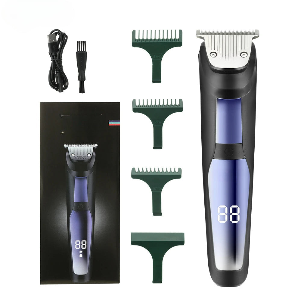 Waterproof barber The electric LED displays the hairdressing tool USB clipper shaved hair carved oil head push shear