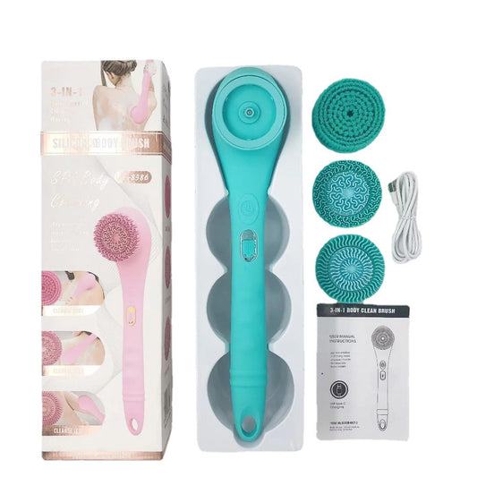 Electric Body Brush Rechargeable Scrubber Shower Brush with Handle Spin Skin Cleaning Brush for Men Women Massage Exfoliating