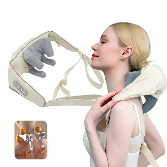 Shiatsu Massage 5D Kneading Shawl Chiropractic Back Massager Neck Shoulder Relax Pain Relief Heating Neck