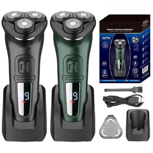LCD Display IPX7 Waterproof Electric Shaver for Men Wet Dry Beard Electric Razor Facial Shaving Machine Rechargeable