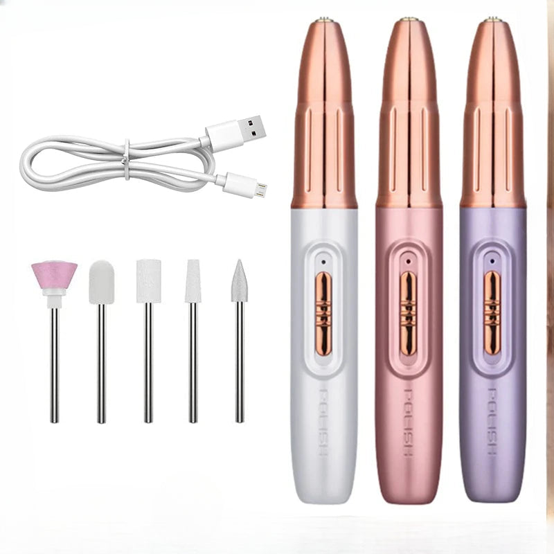 15000RPM Wireless Nail Drill USB Electric Nail Drill Machine For Manicure Milling Cutter Set For Gel Polishing Nail Equipment