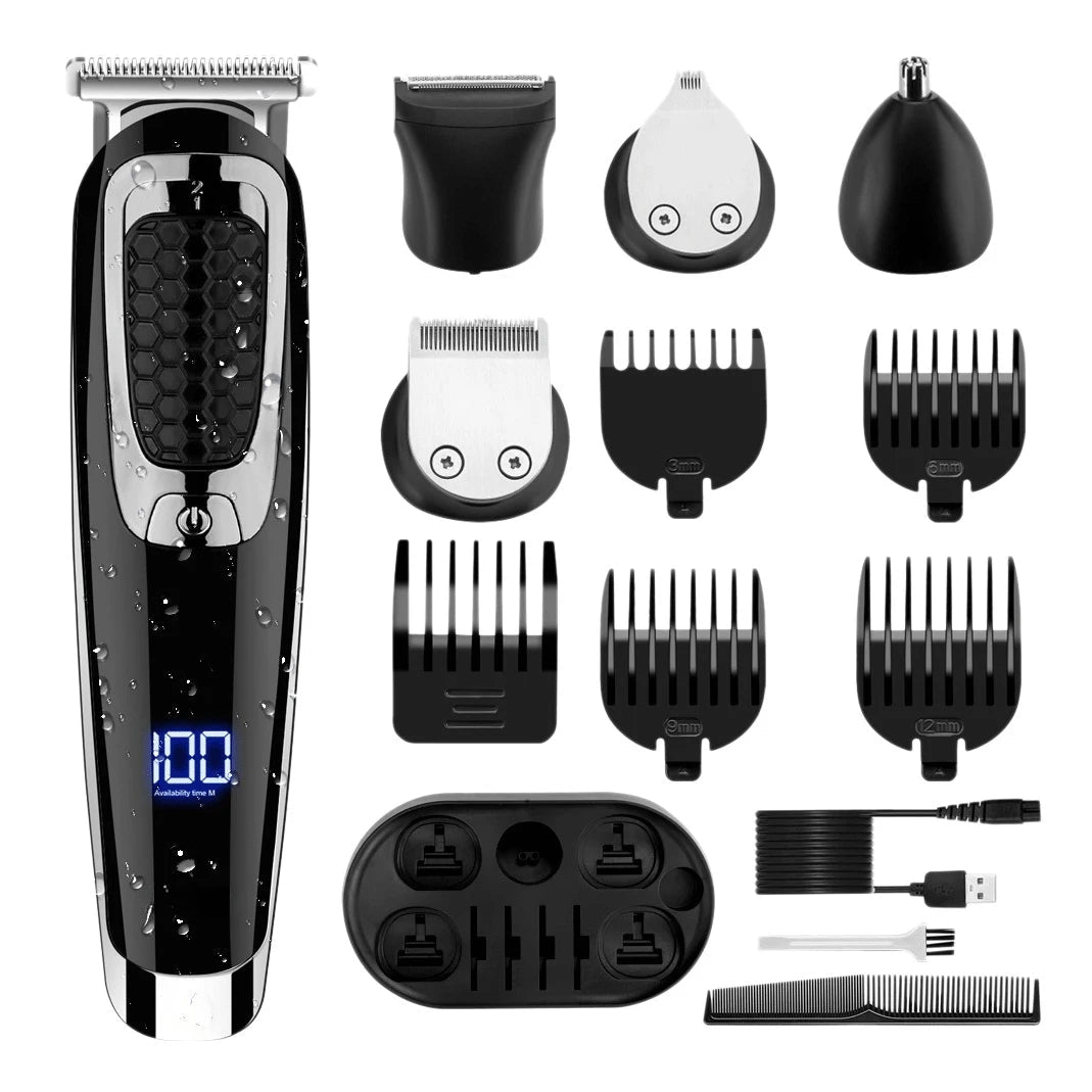 Professional Hair Trimmer Waterproof 5 in 1 Hair Clipper Electric Hair Cutting Machine Beard Trimer Body Men Haircut