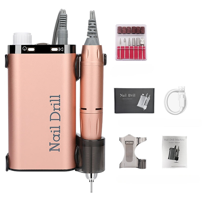 35000RPM Electric Nail Drill Rechargeable USB Nail Manicure Machine For Salon Portable Professional Nail Sander for Polish