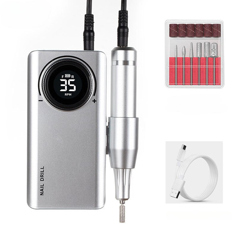 35000RPM Electric Nail Drill Machine USB Charging for Nail Gel Polish Professional E-file Milling Nail Files Salon Tool