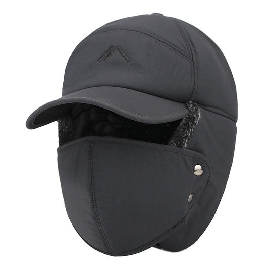 Men's Ear Protection Face Bomber Hats Thicker Plus Velvet Warm Women Winter Hat Outdoor Cycling Snow Male Bone Cap Ski Hat