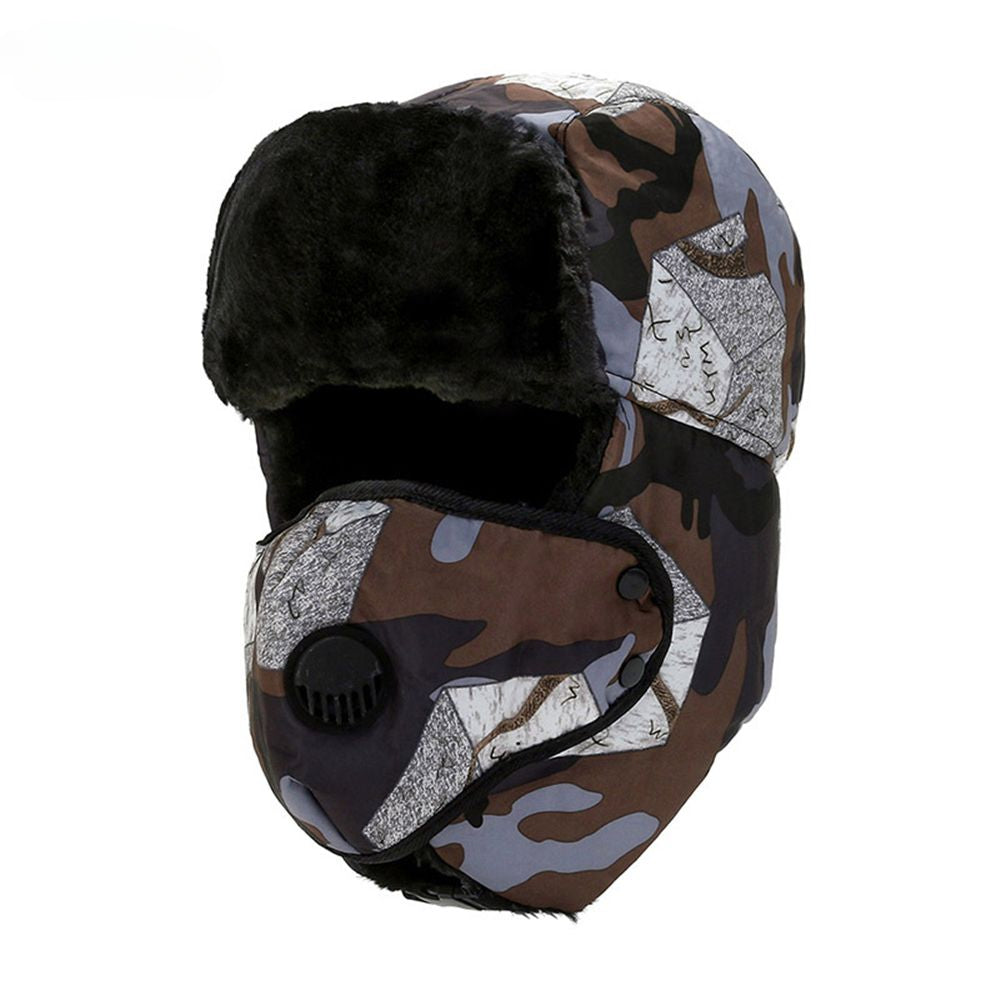 Men Trapper Hat Ski Cap Ushanka Russian Cossack Faux Fur Earflap Warm Winter Camouflage Bomber Hats Women Earflap Bonnet