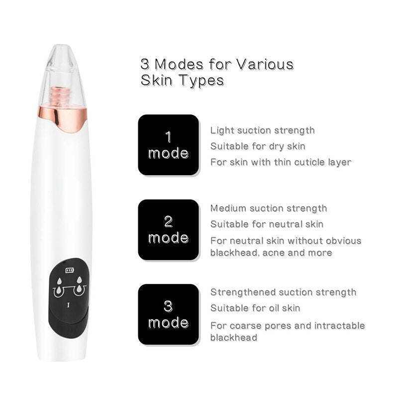 Electric Vacuum Suction Blackhead Remover Multifunction Deep Pore Cleaning Exfoliating Firming Facial Care Massager Beauty Tool