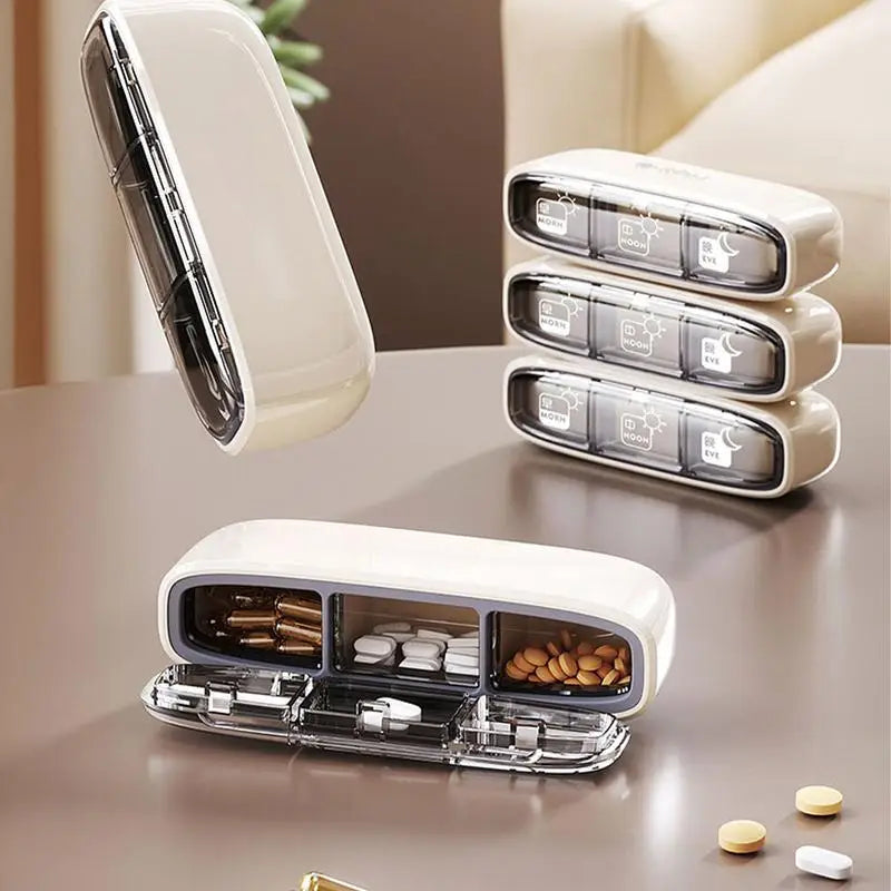 Portable Pill Dispenser Multi-Purpose Medicine Storage Organizer Daily Pill Storage Case Vitamin Fish Oil Supplements Pill Box