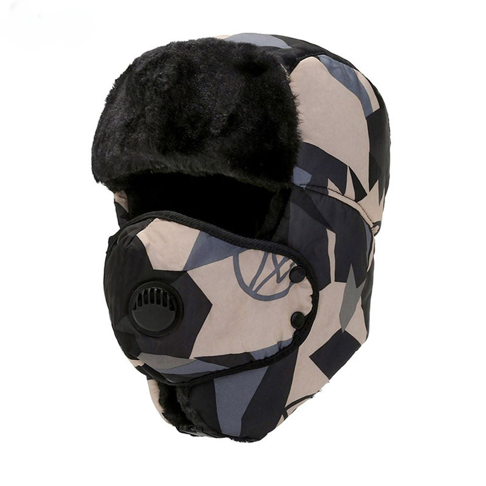 Men Trapper Hat Ski Cap Ushanka Russian Cossack Faux Fur Earflap Warm Winter Camouflage Bomber Hats Women Earflap Bonnet