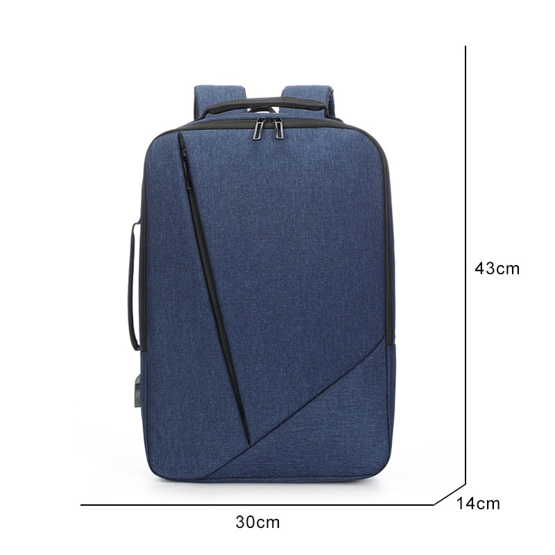 Business Men's Backpack USB Charging Personality Rucksack Man Multifunctional Waterproof Oxford Cloth Bag For Laptop