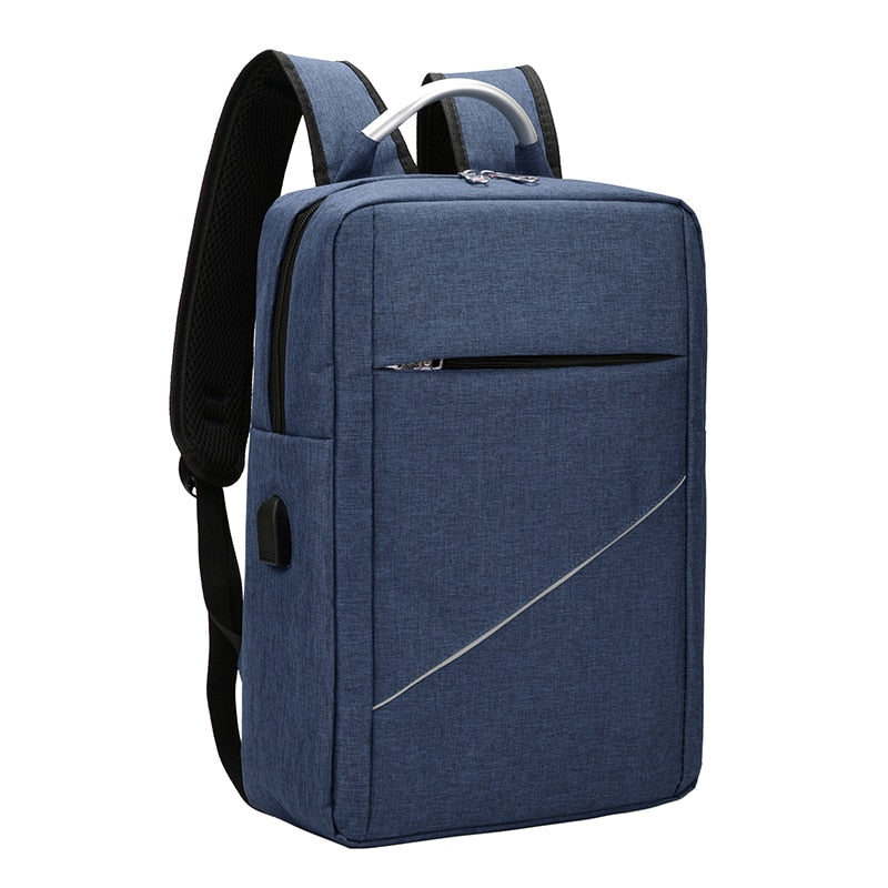 Backpack For Men Luxury Waterproof Nylon Bag For Laptop USB Charging Business Solid Color Rucksack Man Simple Bagpack