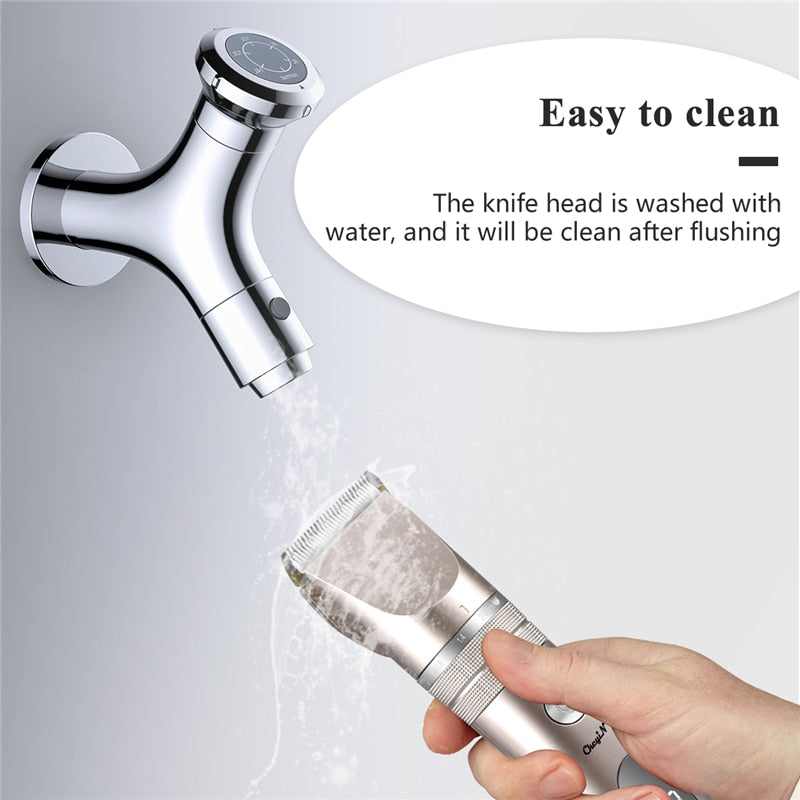 Electric Hair Clipper Rechargeable Hair Trimmer Titanium Ceramic Blade Salon Men Hair Cutting Barber Machine Lcd Display