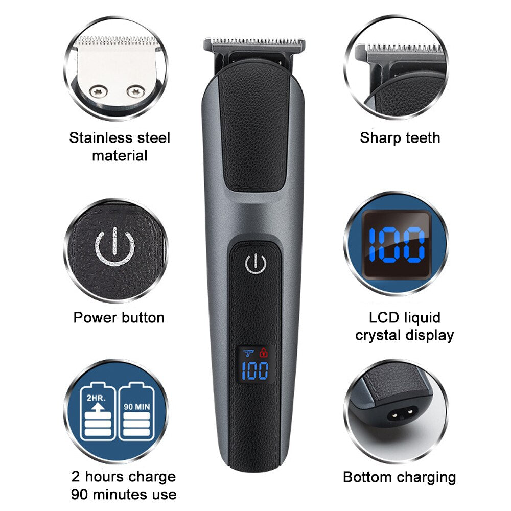Hair Clippers Multifunctional Men Professional Electric 5 In 1 Body Nose Haircut Machine Kit Beard Trimmer Razor