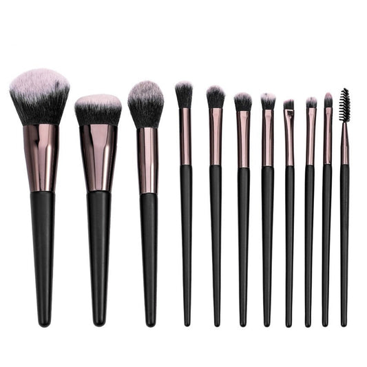 11pcs Makeup Brushes Set Hair Soft Beauty Foundation Eyeshadow Brushes Make Up Wood Cosmetic Kit Eyelashes