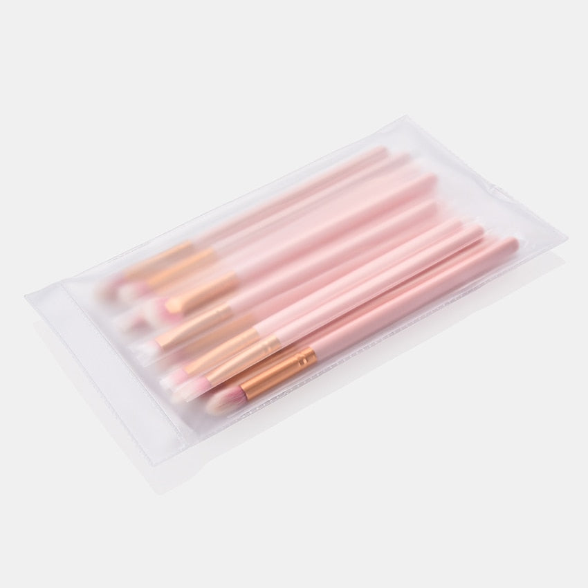 15pcs Wood Aluminum Eyes Makeup Brushes Set Beauty Tools Eyeshadow Small Fan-shaped Eyeliner Eyebrow Nose Lip Pink Gold