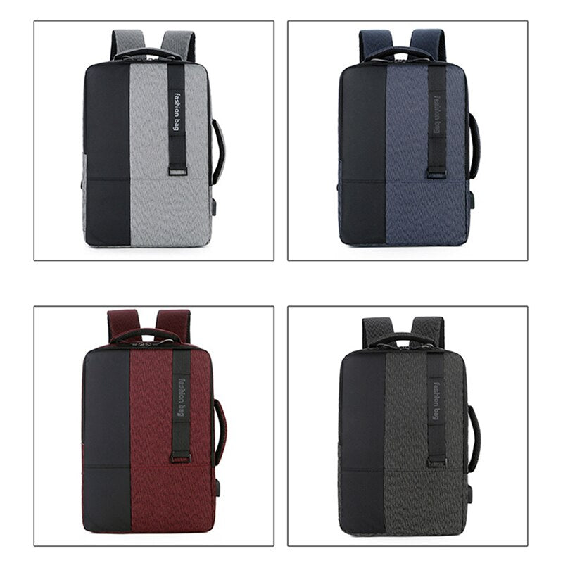 Mens Backpack Business Multifunctional  Bag For Laptop USB Charging Waterproof Oxford Cloth Wear-resistant Rucksack Man