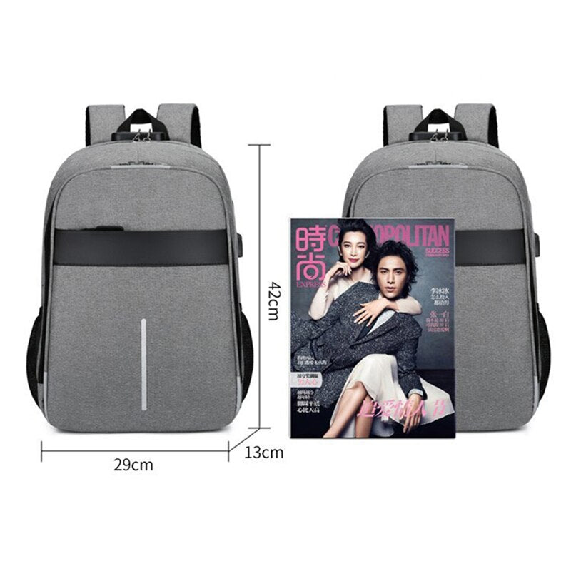 Backpack For Men Multifunctional Waterproof Oxford Cloth Urban Bag For Laptop 13.3 Inch USB Charging Luxury Gray Rucksack Men