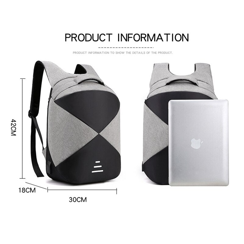 Mens Backpack Large Capacity USB Charging Bag Multifunctional Waterproof Casual Rucksack Male For Laptop 15.6 Inch