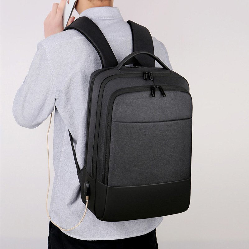 Mens Backpacks Multifunctional Waterproof Notebook Backbag USB Charging Business Oxford Cloth Rucksack For 15.6-inch Laptop