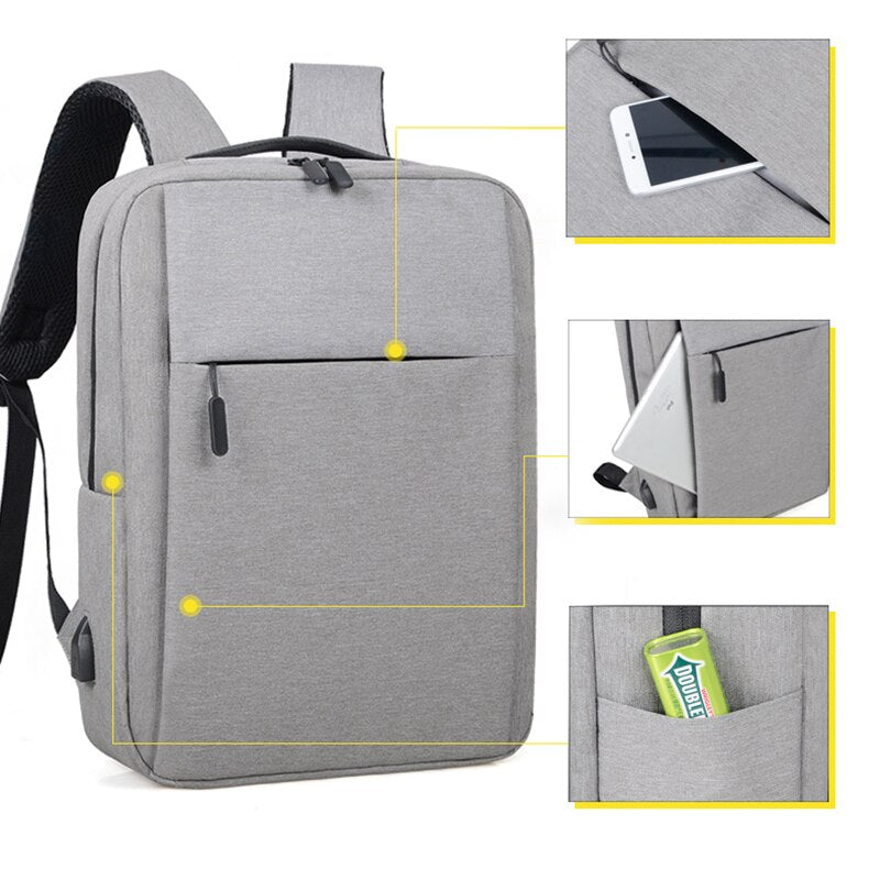 Business Backpack For Men USB Charging Rucksack Male Multifunctional Waterproof Oxford Cloth Bag For Laptop 15.6 Inch