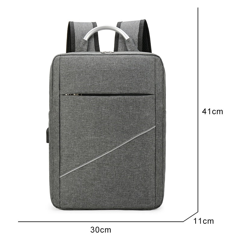 Backpack For Men Luxury Waterproof Nylon Bag For Laptop USB Charging Business Solid Color Rucksack Man Simple Bagpack