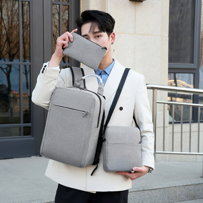 Mens Backpacks Multifunctional USB Charging Bag Waterproof Oxford Cloth Rucksack Male Portable Business Casual Laptop Bagpack