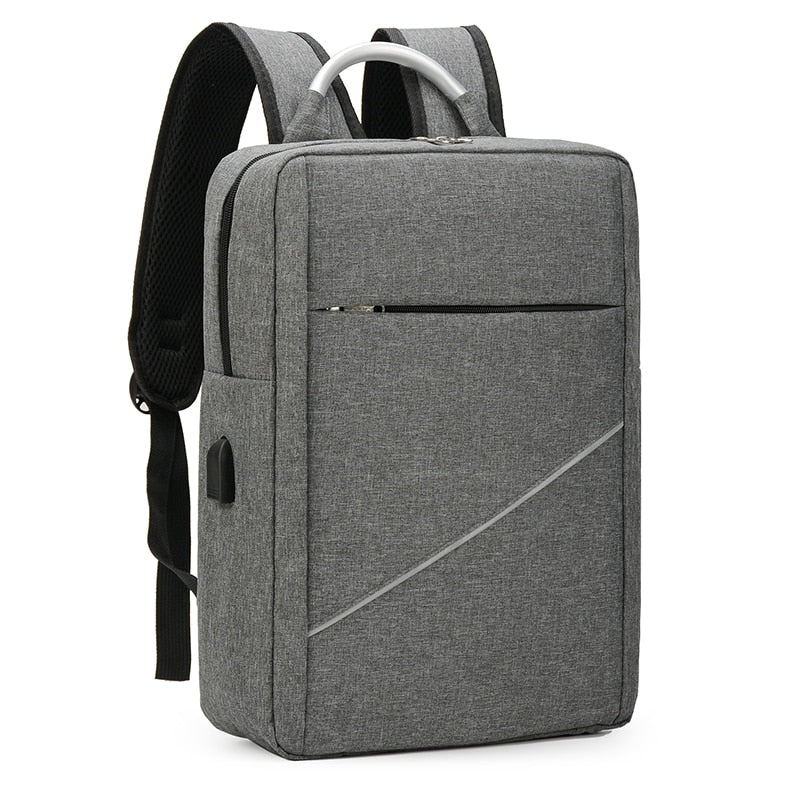 Backpack For Men Luxury Waterproof Nylon Bag For Laptop USB Charging Business Solid Color Rucksack Man Simple Bagpack