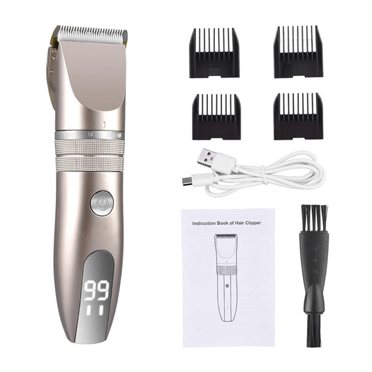 Electric Hair Clipper Rechargeable Hair Trimmer Titanium Ceramic Blade Salon Men Hair Cutting Barber Machine Lcd Display