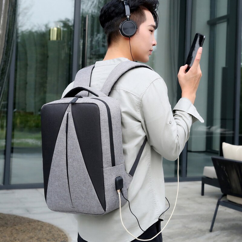 Mens Backpacks Waterproof Oxford Cloth Bag Multifunctional USB Charging Rucksack Male Business Travel Laptop Bagpack