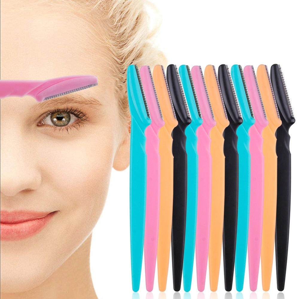 100Pcs Eyebrow Cutting Knife Blades Shaver Women Face Trimmer Hair Removal Eye Brow Cutters Portable Beauty Makeup Tools