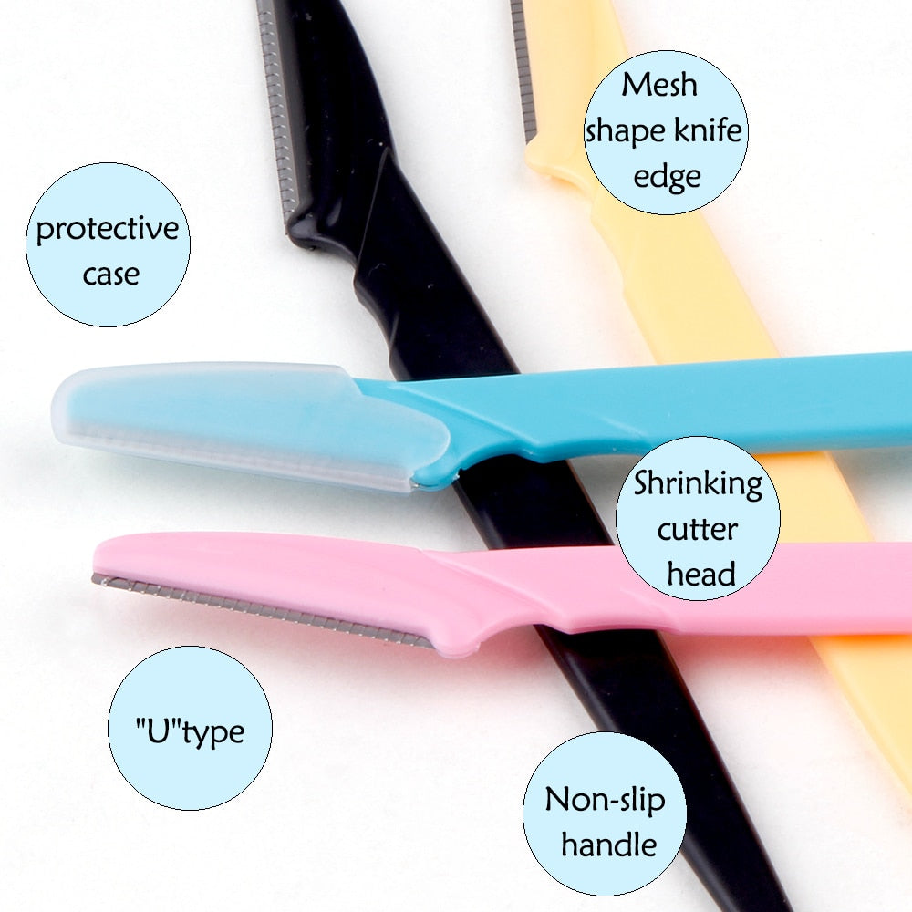100Pcs Eyebrow Cutting Knife Blades Shaver Women Face Trimmer Hair Removal Eye Brow Cutters Portable Beauty Makeup Tools