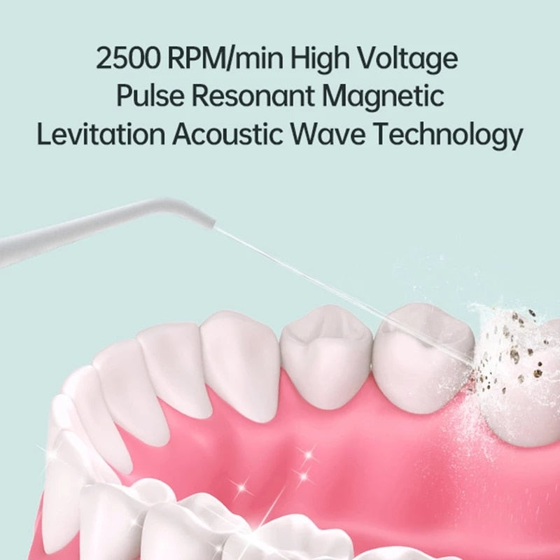 Portable Oral Irrigator Pulse Dental Water Flosser USB Rechargeable Water Jet 280ml Water Tank Waterproof Teeth Cleaner