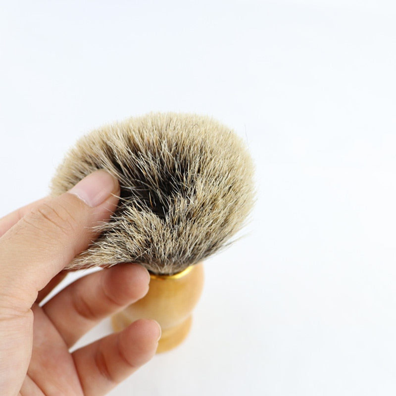 Professional Men Beard Brush Set Stainless Steel Bowl Stand Shaving Brush Mustache Shaving Facial Cleansing Tool