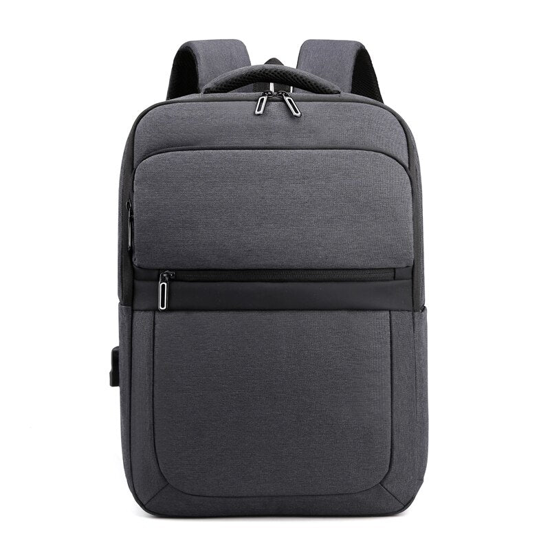 Mens Grey Backpacks Urban USB Charging Luxury Waterproof Laptop Bag 15.6-inch Multifunctional Portable Unisex Rucksack Man