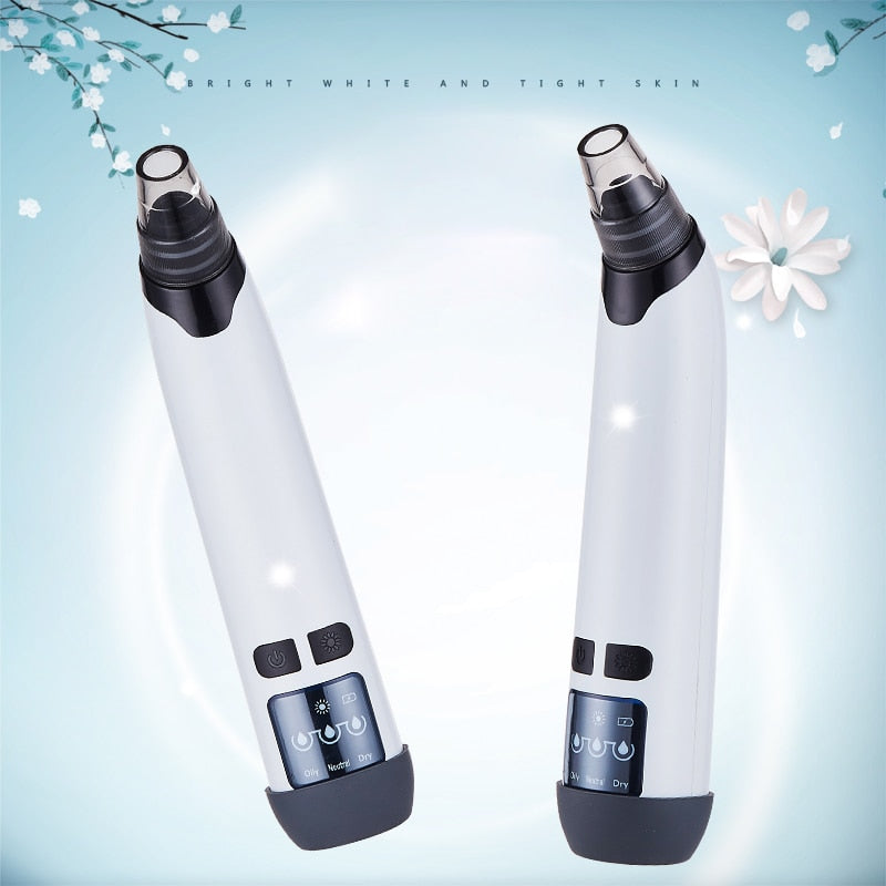 Electric Blackhead Remover Facial Pore Cleaner with Heating Vacuum Suction Diamond T Zone Deep Cleaning Pimple Removal Machine