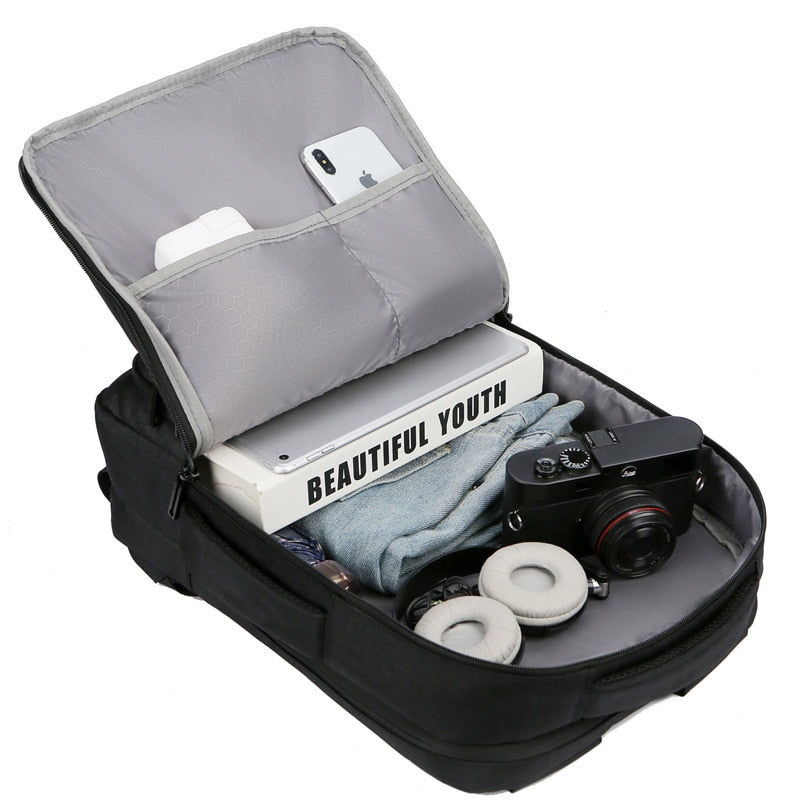 Men's Backpack Trendy Multifunctional Oxford Cloth Laptop Backpack USB Rechargeable Waterproof Business Bag For Man