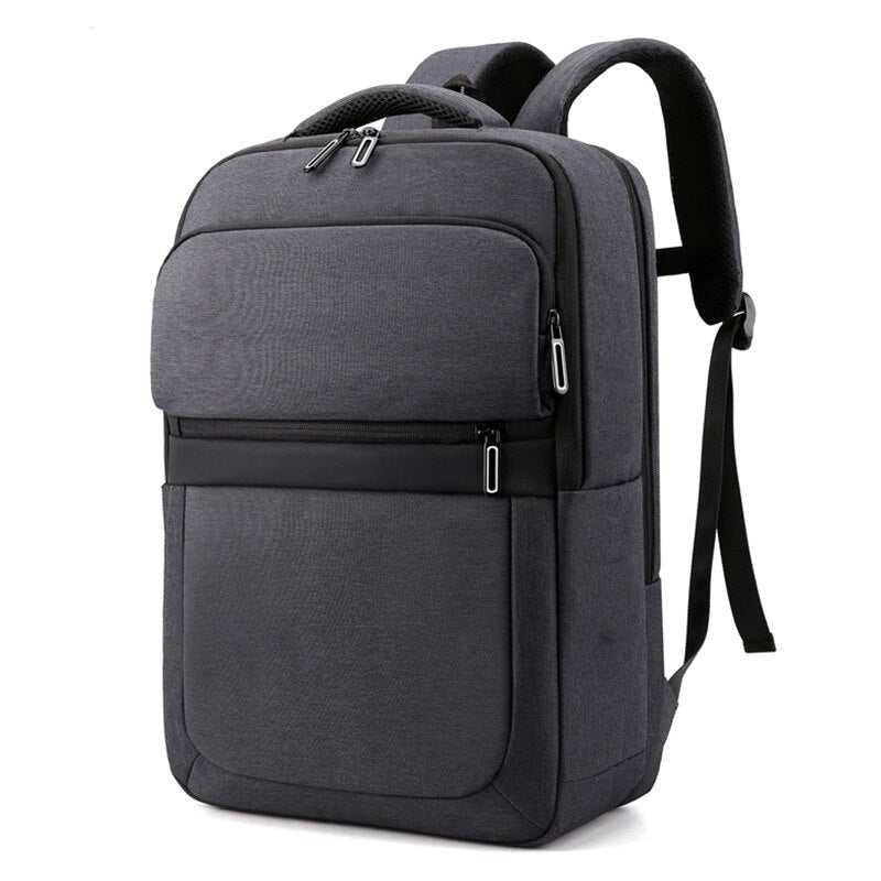 Mens Grey Backpacks Urban USB Charging Luxury Waterproof Laptop Bag 15.6-inch Multifunctional Portable Unisex Rucksack Man