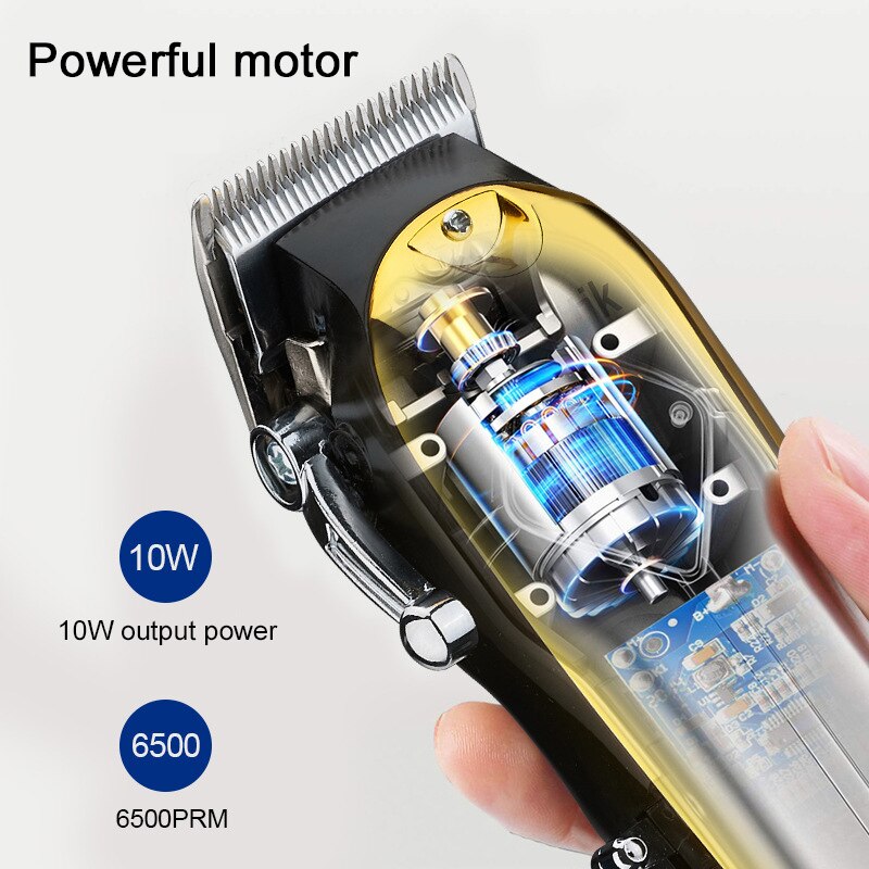 USB Rechargeable Hair Trimmer Men Clippers Baldhead Trimmers Barber Razor Shaver 10W Powerful Motor 6500PRM Hair Styling Tools